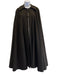 Saint Laurent Rive Gauche Size 38 Dark Brown Wool Collar Hook & Eye Cape Coat Dark Brown / 38