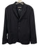 John Varvatos Navy Cotton Blend Cracked Peak Lapel Men's Blazer Navy / 52