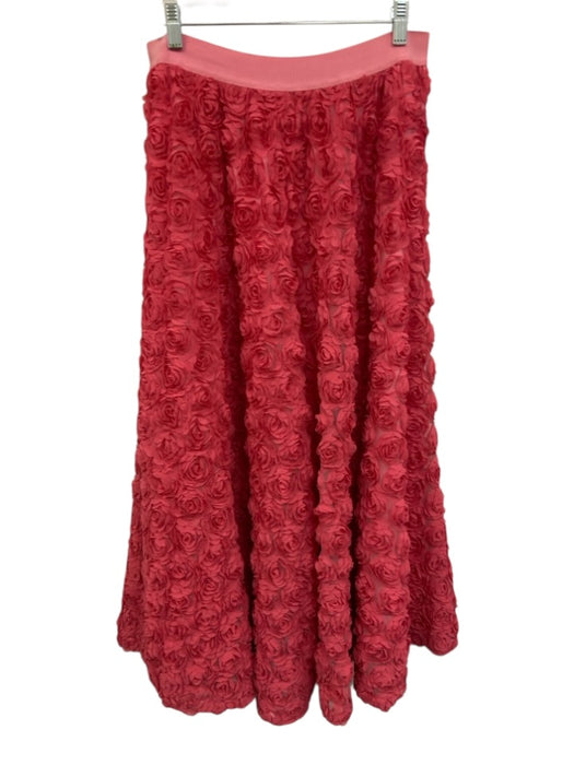 Maeve by ANTHROPOLGIE Size Medium Pink Polyester Elastic Waistband Rose Skirt Pink / Medium