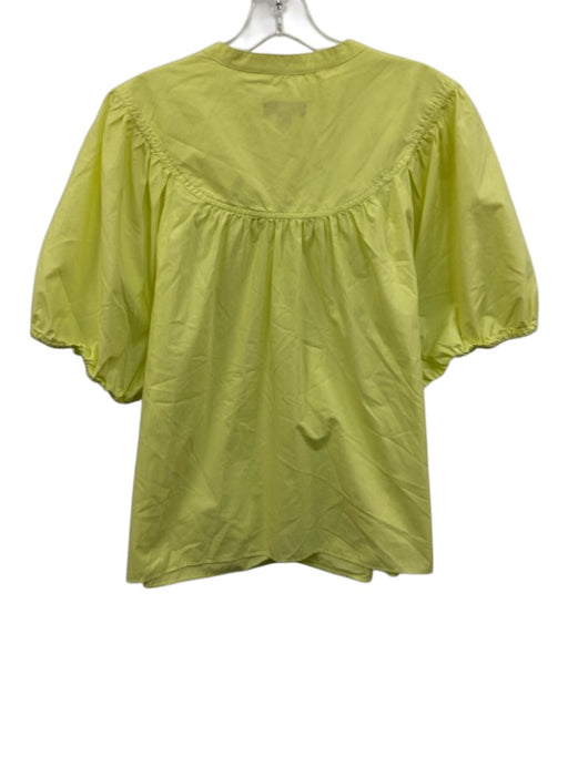 J. Crew Size 3X Highlighter Yellow Cotton 1/2 Balloon Sleeve 1/2 Button Top Highlighter Yellow / 3X