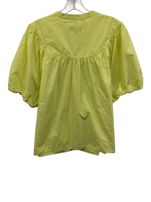 J. Crew Size 3X Highlighter Yellow Cotton 1/2 Balloon Sleeve 1/2 Button Top Highlighter Yellow / 3X