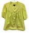 J. Crew Size 3X Highlighter Yellow Cotton 1/2 Balloon Sleeve 1/2 Button Top Highlighter Yellow / 3X
