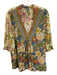 Blank London Size XL Blue & Multi Viscose Floral 1/2 Sleeve V Neck Top Blue & Multi / XL