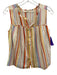 Marie Oliver Size XXS White, Red & Multi Cotton Sleeveless Striped Button Up Top White, Red & Multi / XXS
