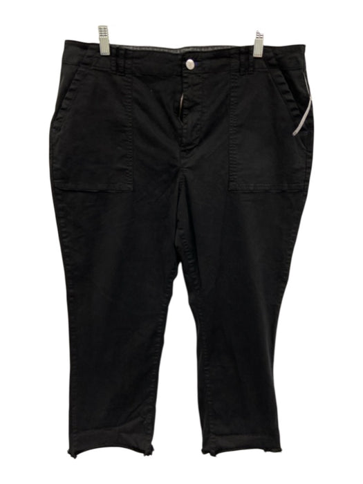 Pilcro Size 34 Black Cotton Blend Patch Pocket Raw Hem Button & Zip Fly Pants Black / 34