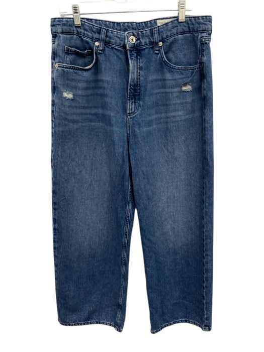 Rag & Bone Size 31 Medium Wash Cotton Denim Distressed Button & Zip Fly Jeans Medium Wash / 31