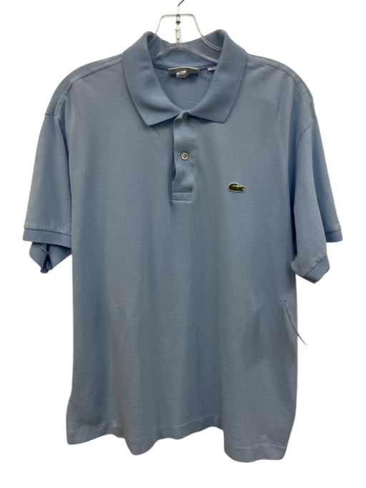 Lacoste Size XXL Light blue Cotton Solid Polo Men's Short Sleeve Light blue / XXL