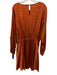 Caballero Size 1X Orange & Brown Viscose Blend Abstract Print Keyhole Back Dress Orange & Brown / 1X