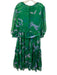 Mac Duggal Size XL Green & Purple Polyester Sheer Overlay Tiered Dress Green & Purple / XL
