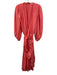 Kobi Halperin Size XXL Pink Tencel Blend Long Balloon Sleeve Wrap V Neck Dress Pink / XXL