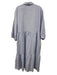 Maeve Size XL Light Blue Cotton Floral Eyelet Long Balloon Sleeve Collared Dress Light Blue / XL