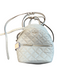 Kate Spade Light Blue Leather Silver Hardware Backpack Zip Close Quilted Bag Light Blue / Small