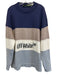 Off White AS IS Size M Blue & Multi Wool Color Block Distressed Men's Sweater Blue & Multi / M