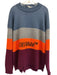 Off White Size M Orange & Multi Wool Color Block Distressed Men's Sweater Orange & Multi / M
