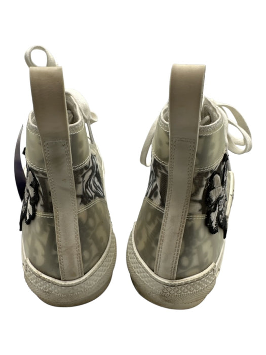 Dior Shoe Size 43 AS IS White & Black Synthetic All Over Print High Top Shoes White & Black / 43