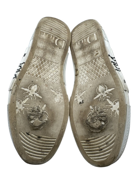 Dior Shoe Size 43 AS IS White & Black Synthetic All Over Print High Top Shoes White & Black / 43
