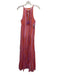 Oliphant Size S Pink & Orange Cotton Sleeveless Stripe Split Neck Maxi Dress Pink & Orange / S