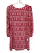 Jude Connally Size S Red, White, Beige Nylon & Spandex Long Sleeve Ikat Dress Red, White, Beige / S