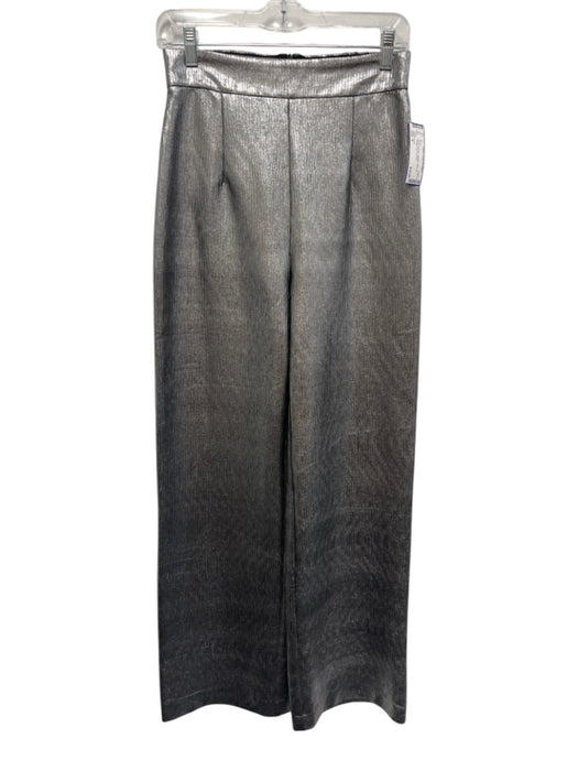 Hutch Size S Silver Polyester Metallic Back Zip Straight Leg Pants Silver / S