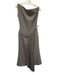 Bella Barnett Size S Gray Pleated Sash Asymmetric Neck Midi Gown Gray / S