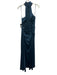 Ieena for Mac Duggal Size 8 Teal Blue Polyester Satin High Neck High Slit Gown Teal Blue / 8