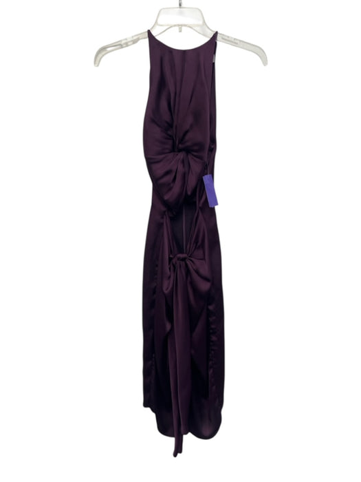 Andrea Iyamah Size XS Purple Polyester Sleeveless Twist Knot Satin Cut Out Dress Purple / XS