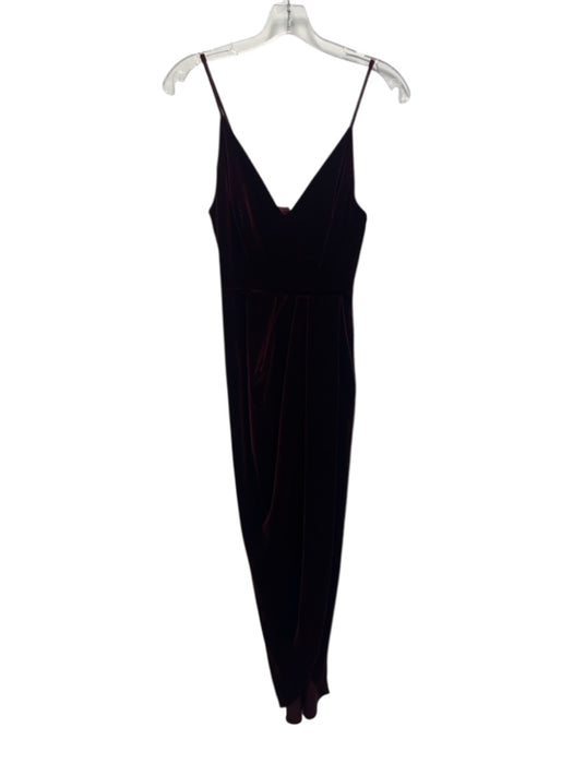 Aqua Dresses Size 0 Dark Red Polyester Blend Spaghetti Strap Velvet Dress Dark Red / 0