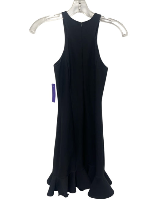 Aqua Size Small Black Polyester Blend Sleeveless Textured Ruffle Paneled Dress Black / Small