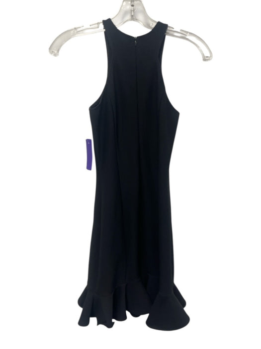 Aqua Size Small Black Polyester Blend Sleeveless Textured Ruffle Paneled Dress Black / Small