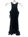 Aqua Size Small Black Polyester Blend Sleeveless Textured Ruffle Paneled Dress Black / Small