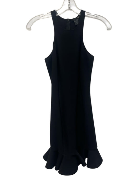 Aqua Size Small Black Polyester Blend Sleeveless Textured Ruffle Paneled Dress Black / Small