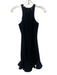 Aqua Size Small Black Polyester Blend Sleeveless Textured Ruffle Paneled Dress Black / Small