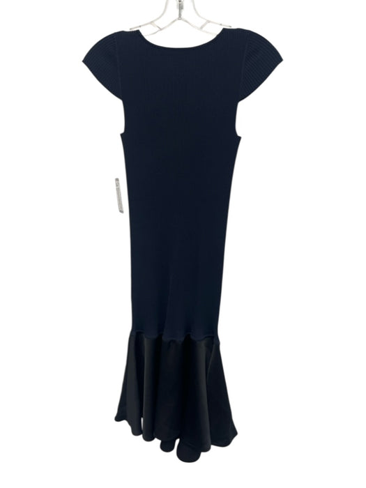 Club Monoco Size XS Navy Blue & Black Viscose Blend Cap Sleeve Ribbed Knit Dress Navy Blue & Black / XS