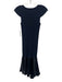 Club Monoco Size XS Navy Blue & Black Viscose Blend Cap Sleeve Ribbed Knit Dress Navy Blue & Black / XS