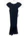 Club Monoco Size XS Navy Blue & Black Viscose Blend Cap Sleeve Ribbed Knit Dress Navy Blue & Black / XS