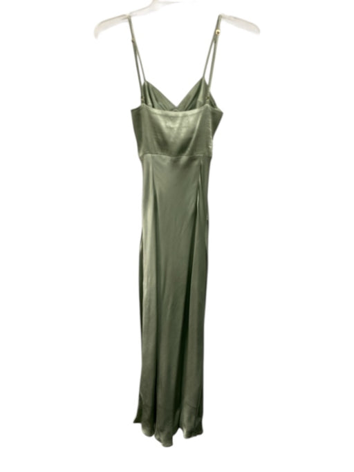 Shona Joy Size 2 Sage green Polyester Tie Front Cutout Spaghetti Strap Dress Sage green / 2