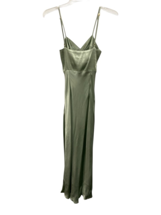 Shona Joy Size 2 Sage green Polyester Tie Front Cutout Spaghetti Strap Dress Sage green / 2