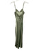 Shona Joy Size 2 Sage green Polyester Tie Front Cutout Spaghetti Strap Dress Sage green / 2