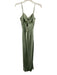 Shona Joy Size 2 Sage green Polyester Tie Front Cutout Spaghetti Strap Dress Sage green / 2