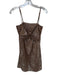 Show Me Your Mumu Size M Brown & Silver Polyester Bow Metalic Polka dot Dress Brown & Silver / M