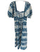 A Piece Apart Size M Blue & White Cotton Short Sleeve Tie Dye Square Neck Dress Blue & White / M
