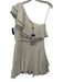 Halston Heritage Size 8 Cream & Black Polyester One Shoulder Seersucker Dress Cream & Black / 8