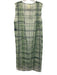 Maeve Size One Size Green & Gray Polyester Sheer Plaid Sleeveless Cardigan Green & Gray / One Size