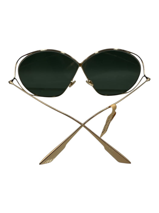 Christian Dior Gold Metal Mirror Lens Butterfly Shape Sunglasses Gold