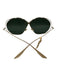 Christian Dior Gold Metal Mirror Lens Butterfly Shape Sunglasses Gold