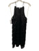 Halston Heritage Size 8 Black Polyester Sleeveless Fringe Metallic Dress Black / 8
