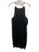 Halston Heritage Size 8 Black Polyester Sleeveless Fringe Metallic Dress Black / 8