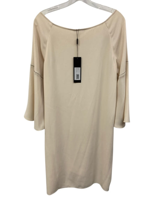 Halston Heritage Size M Cream Polyester 3/4 Bell Sleeve Boat Neck Dress Cream / M