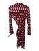 Diane Von Furstenberg Size 8 Black, Red, White Cotton & Silk Long Sleeve Dress Black, Red, White / 8