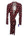 Diane Von Furstenberg Size 8 Black, Red, White Cotton & Silk Long Sleeve Dress Black, Red, White / 8